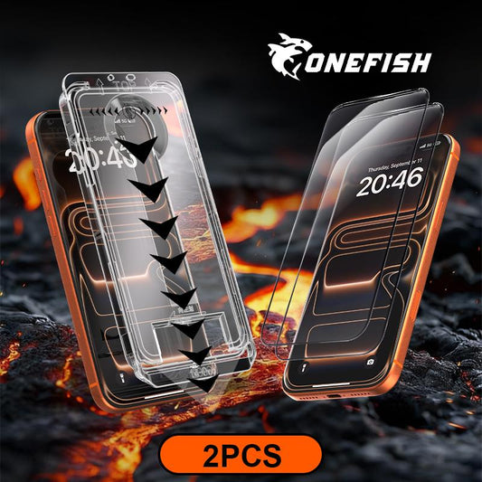 One Fish Luxury Privacy Screen Protector 2 Pack for Iphone Fingerprint Proof, Scratch Resistant, Plasma Plating Process, High Quality Design